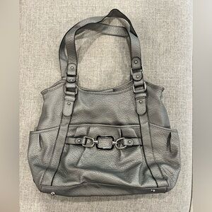 Grey metallic purse